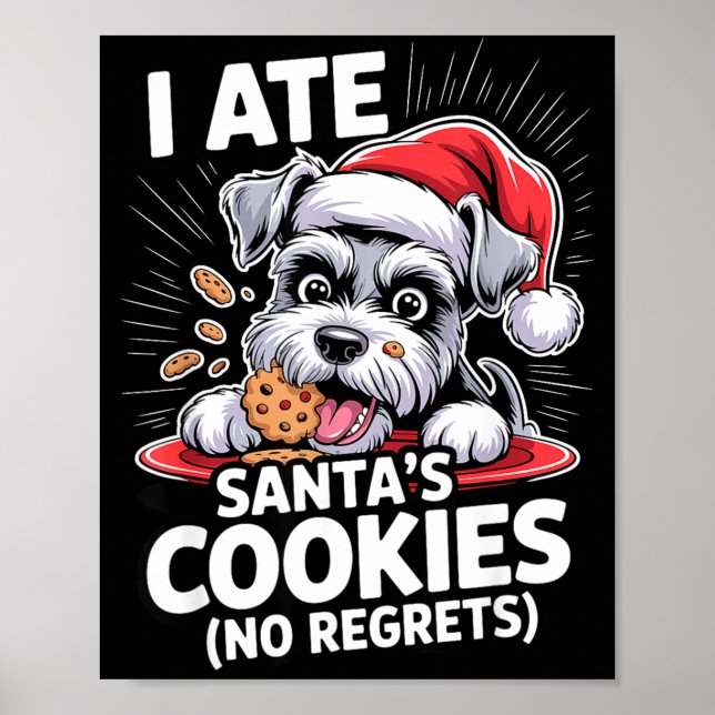 Poster I Ate Santas Cookies Puppy Funny Christmas Mini Sc (Devant)