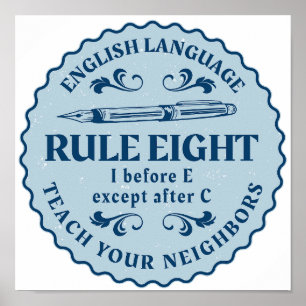 Poster I avant E sauf après C Règle drôle