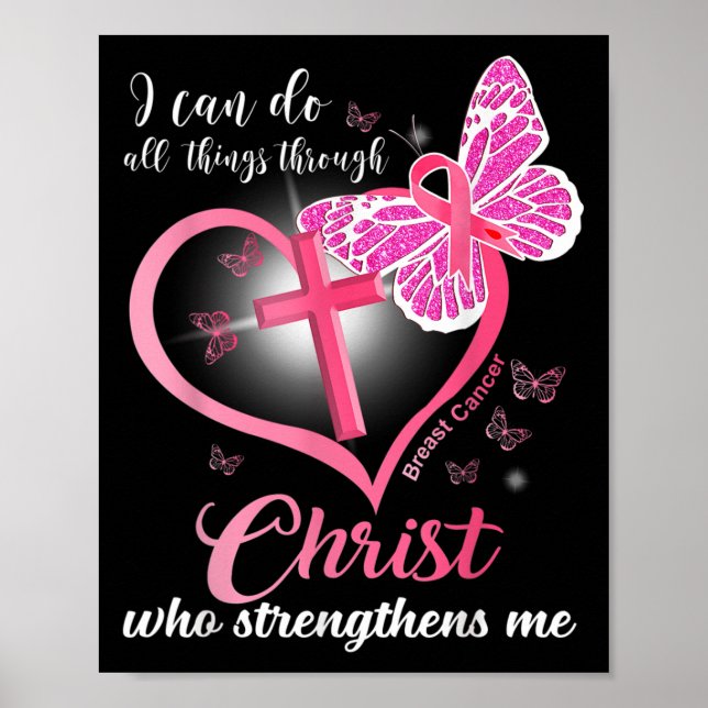 Poster I Can Do All Things Christ Who Strengthens Breast  (Devant)
