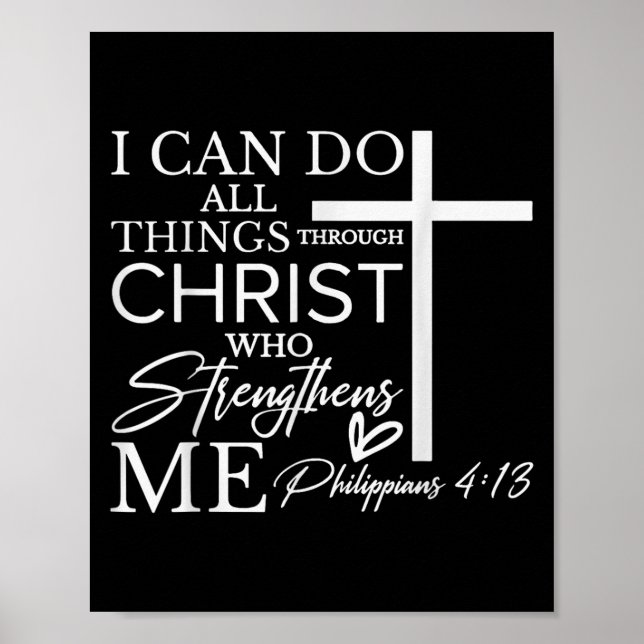 Poster I Can Do All Things Through Christ Christian Faith (Devant)