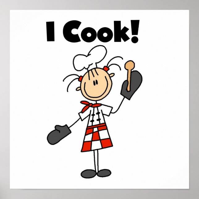 Poster I Cook - Chef femme (Devant)