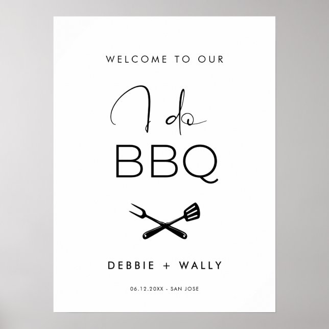 Poster I Do BBQ Couple's Shower Bienvenue (Devant)