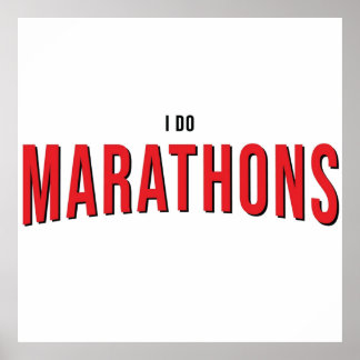Poster I Do Marathons V2 Drôle de surveillance de la char