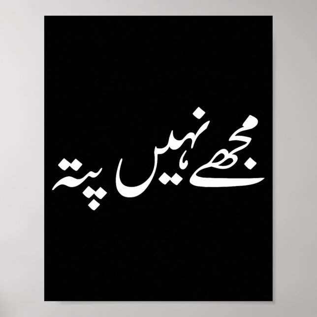 Poster I Don't Know But In Urdu Funny Pakistani Saying  (Devant)