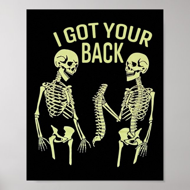 Poster I Got Your Back Halloween Skeleton Skull Sarcastic (Devant)