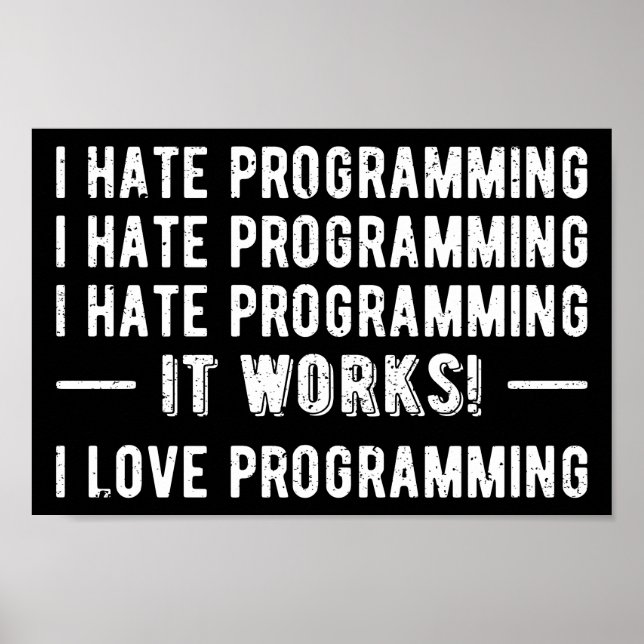 Poster I Hate Programmation - Drôle Programmeur II (Devant)