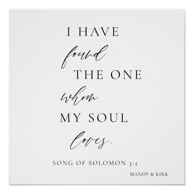 Poster “I Have Found the One” Wedding Backdrop Banner  (Devant)