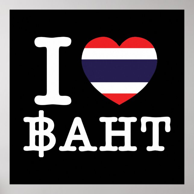 Poster I Heart (Amour) Baht (Devant)