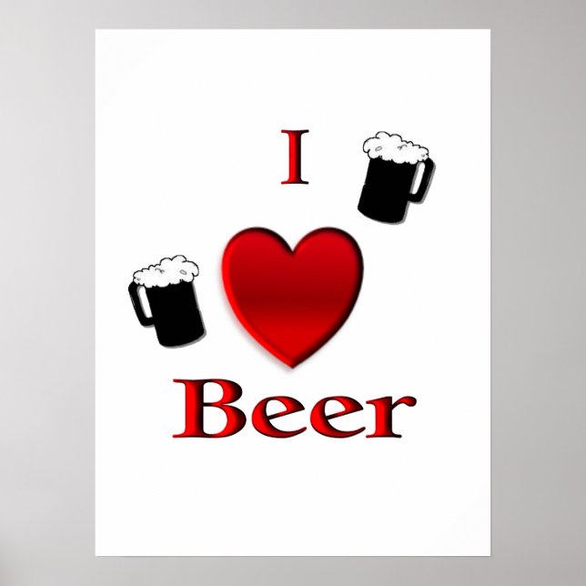 Poster I Heart Beer Design (Devant)