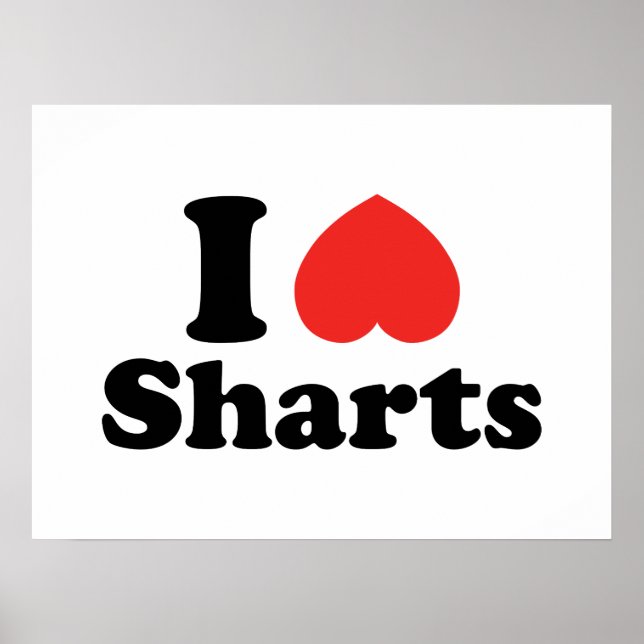 Poster I Heart Sharts (Devant)