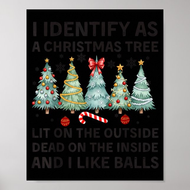Poster I Identify As A Christmas Tree Lit On The Outside  (Devant)