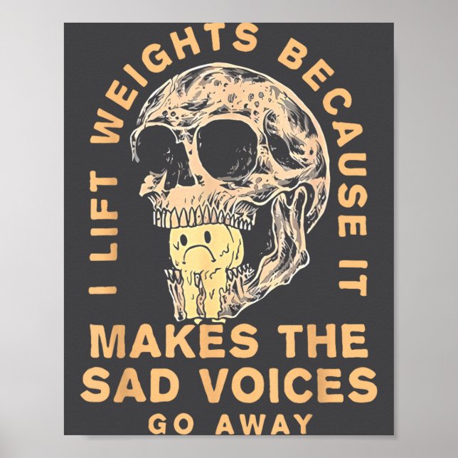 Poster I Lift Weights Because It Makes The Sad Voices Go  (Devant)
