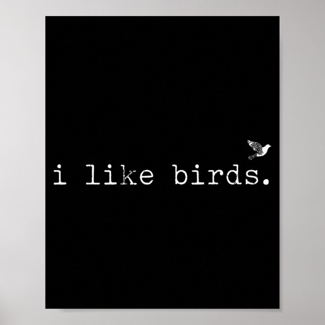 Poster I Like Birds Funny Minimalist Birdwatching Introve (Devant)