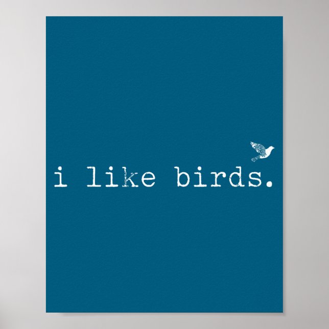 Poster I Like Birds Funny Minimalist Birdwatching Introve (Devant)