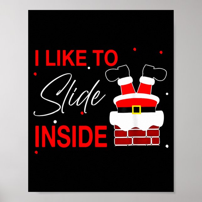 Poster I Like To Slide Inside Funny Xmas Couple Unhinge P (Devant)