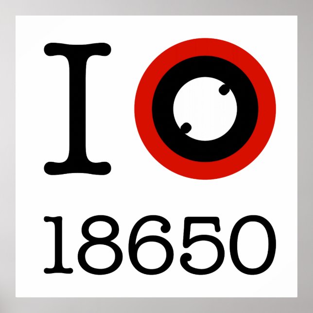 Poster I Love 18650 Batteries Li-Ion (Devant)