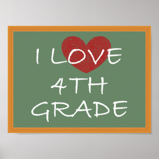 Poster I Love 4th Grade