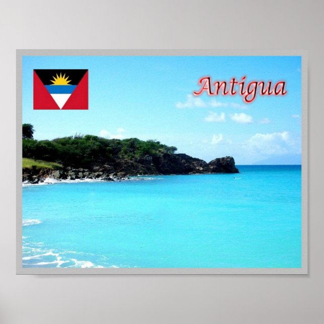 Poster I LOVE Antigua - (Devant)