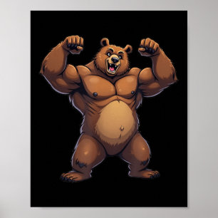 Poster I Love Bear Funny Gay Daddy Lgbtq Pride Cartoon St