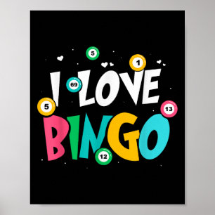 Poster I Love Bingo Jeu Lecteur Humour