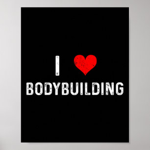 Poster I Love Bodybuilding - Coeur - Entraînement Gym Bod