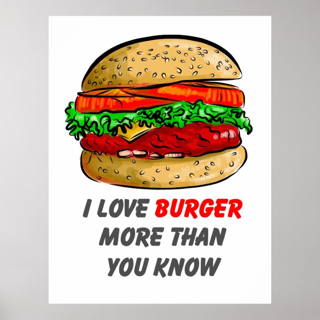 Poster I Love Burger (Devant)