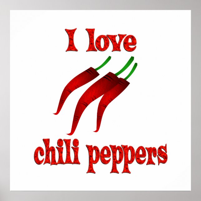 Poster I Love Chili Peppers (Devant)