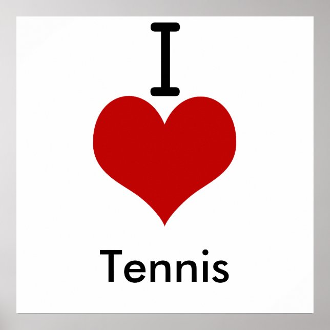 Poster I Love (coeur) Tennis (Devant)