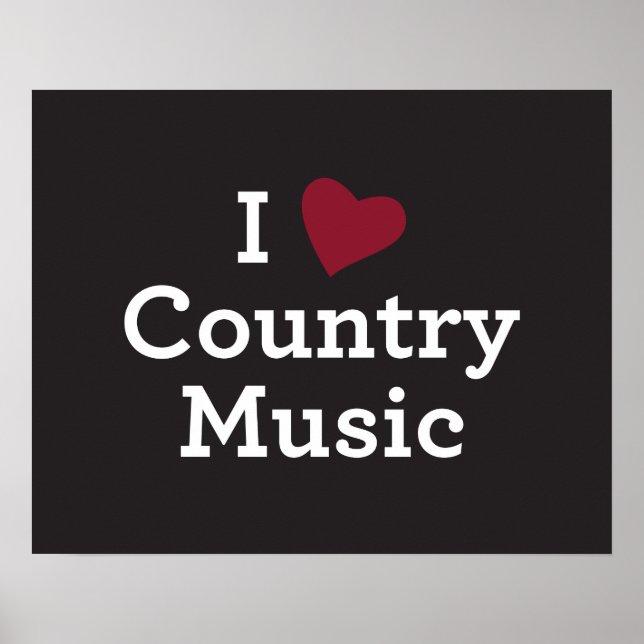 Poster I Love Country Music (Devant)