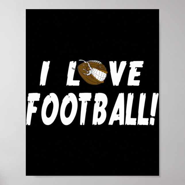 Poster I Love Football Pour Hommes Femmes Football Sport  (Devant)