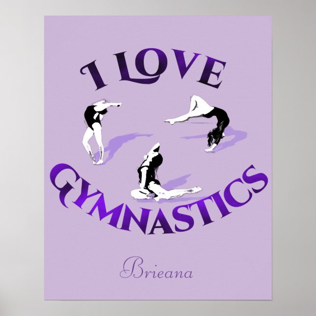 Poster I Love Gymnastique Personnalisée (Devant)