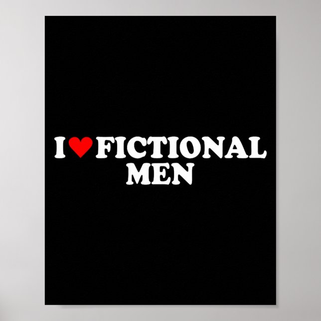 Poster I Love Heart Fictional Men Simple Cute Funny Readi (Devant)