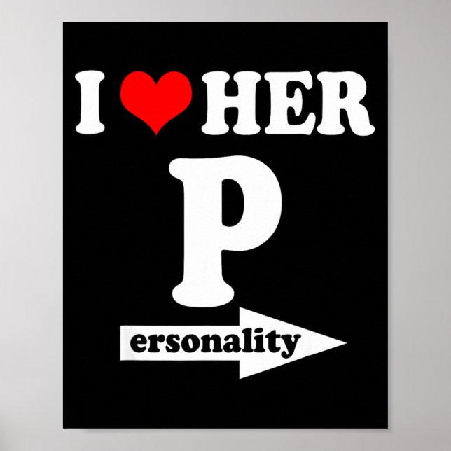 Poster I Love Her Ity Funny Valentine's Day Couple Matchi (Devant)