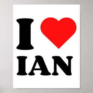 Poster I Love Ian I Heart Ian Name Y2k Christmas