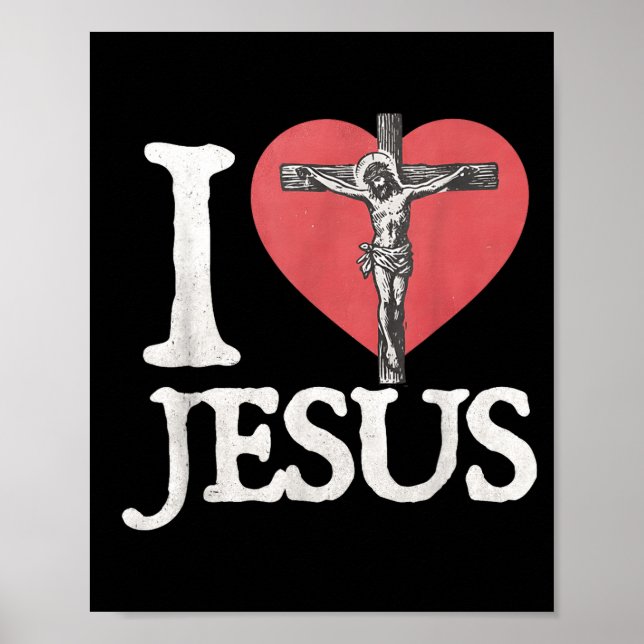 Poster I Love Jesus Retro Christian Religious For Men Wom (Devant)