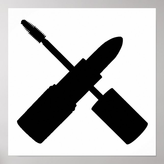 Poster I Love Make Up Lipstick Mascara Cosmétique maquill (Devant)