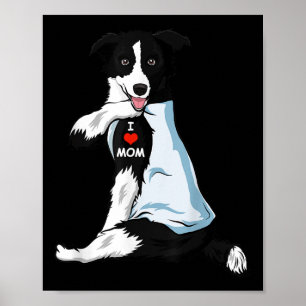 Poster I Love Maman Tattoo Border Collie Maman Amoureux d