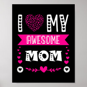 Poster I Love My Awesome Maman Funny Fête des mères mam