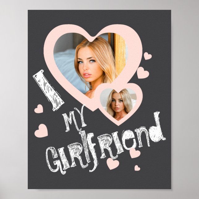 Poster I Love My Girlfriend Chalkboard Doodles Black Cute (Devant)