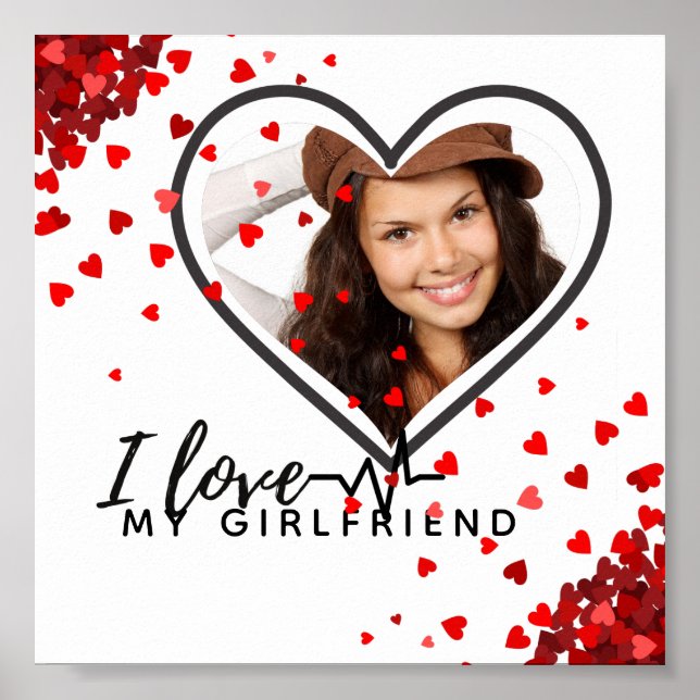 Poster I Love My Girlfriend PHOTO Don Coeur personnalisé (Devant)