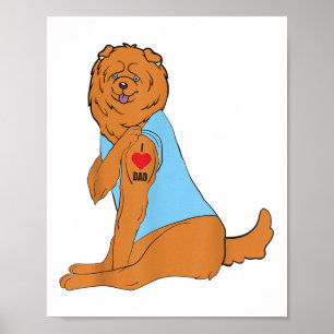 Poster I Love Papa - Chien Coeur Tattoo Chow Chow _1
