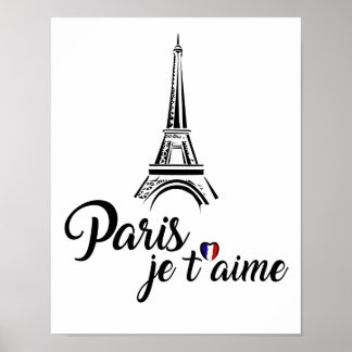 Poster I Love Paris Je t'aime