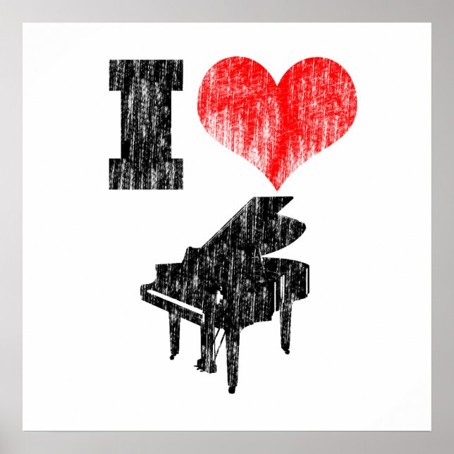 Poster I Love Piano (Devant)