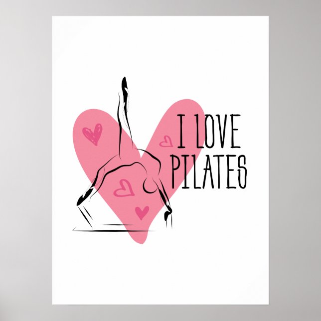 Poster I LOVE PILATES Pilates Pose sur Réformateur (Devant)