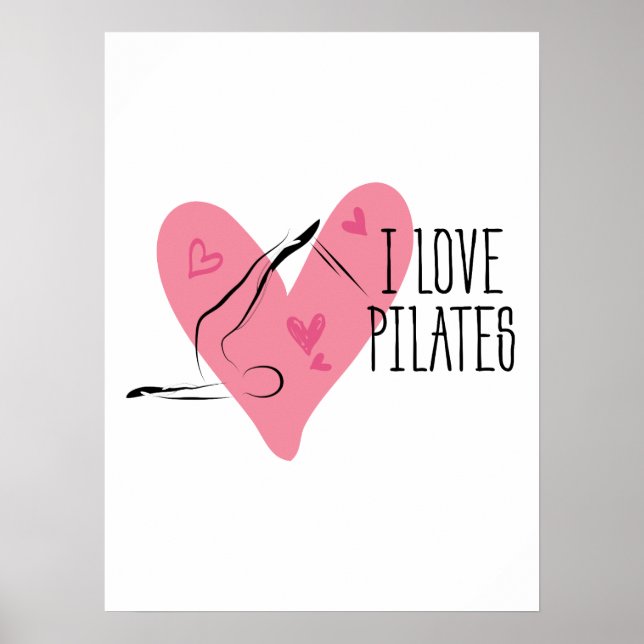 Poster I LOVE PILATES Pilates Pose sur Réformateur (Devant)