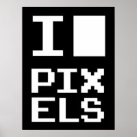 I Love Pixels, design geek, art des pixels