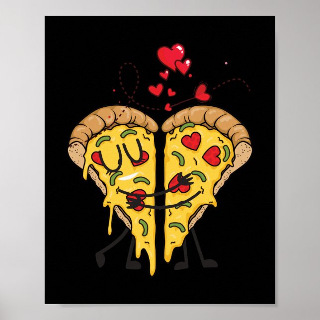 Poster I Love Pizza Fun Fast Food (Devant)