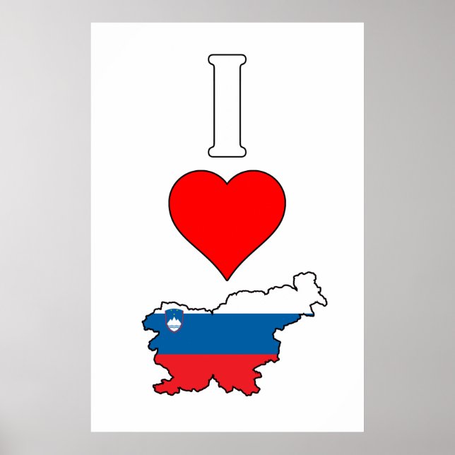 Poster I Love Slovénie / I Heart Slovénie Vertical (Devant)