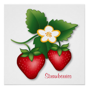 Poster I Love Sweet Strawberries Wall Art