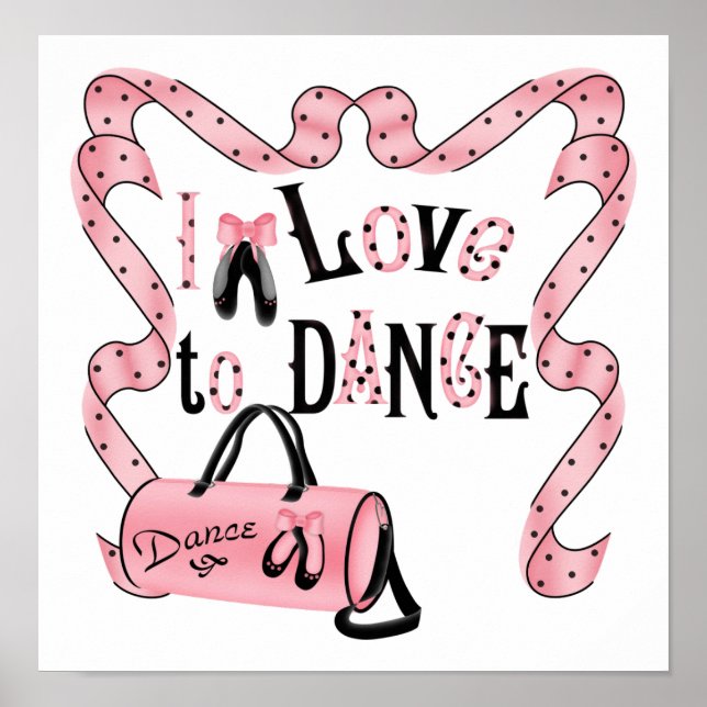Poster I Love to Dance Imprimer (Devant)